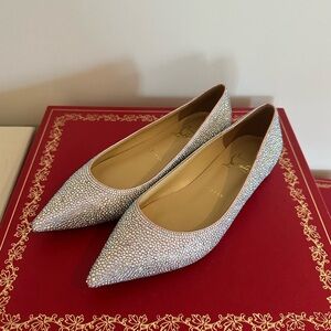 Christian Louboutin Crystal Embellished Pointed Toe Flats